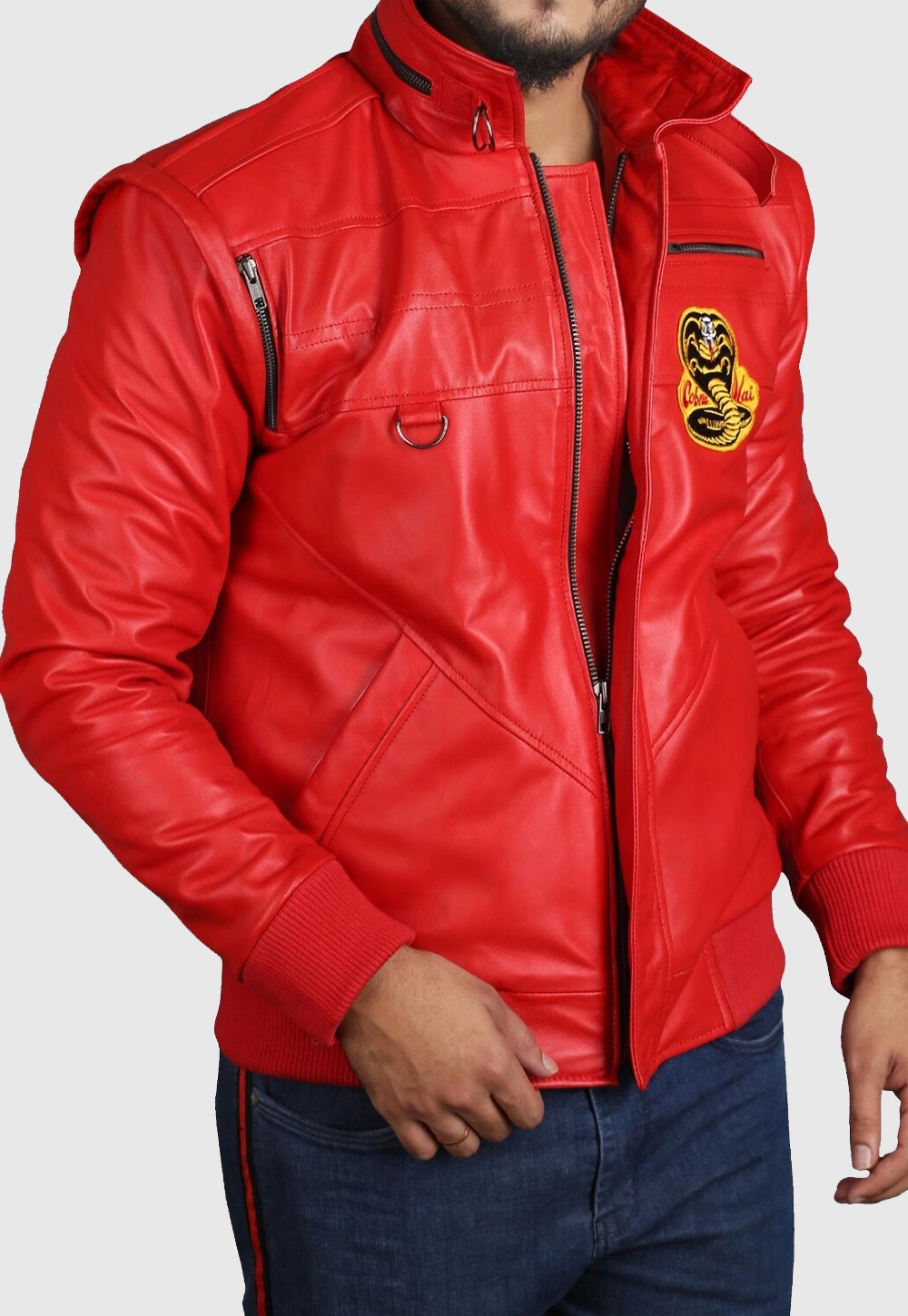 Mens Cobra Kai Leather Jacket