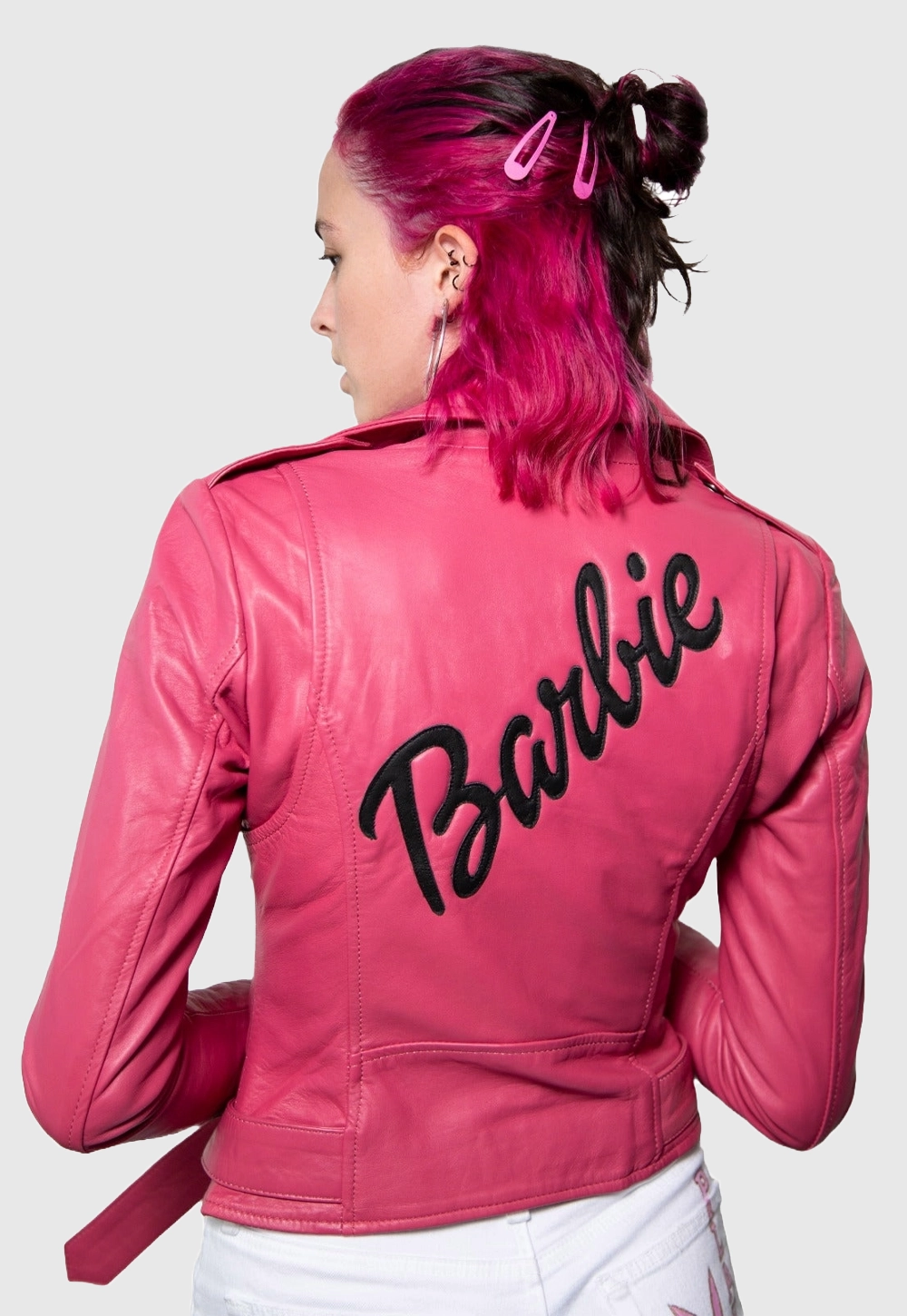 Pink Matte Barbie Leather Jacket