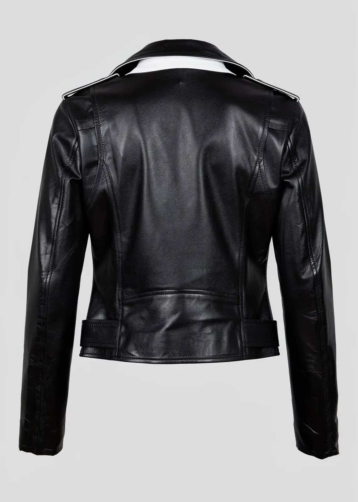 Women’s Black And White Leather Jacket