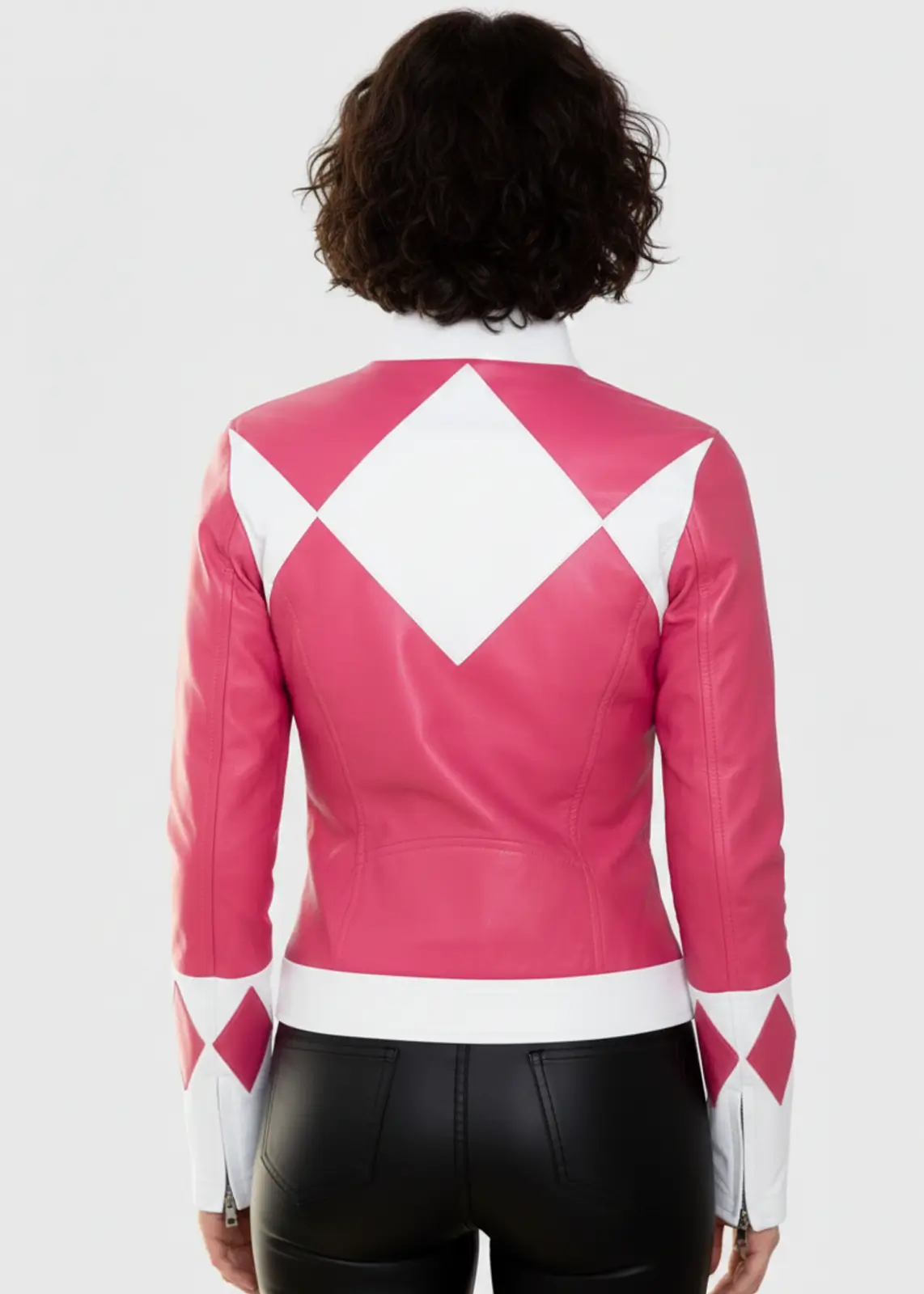 Pink Mighty Morphin Power Ranger Leather Jacket