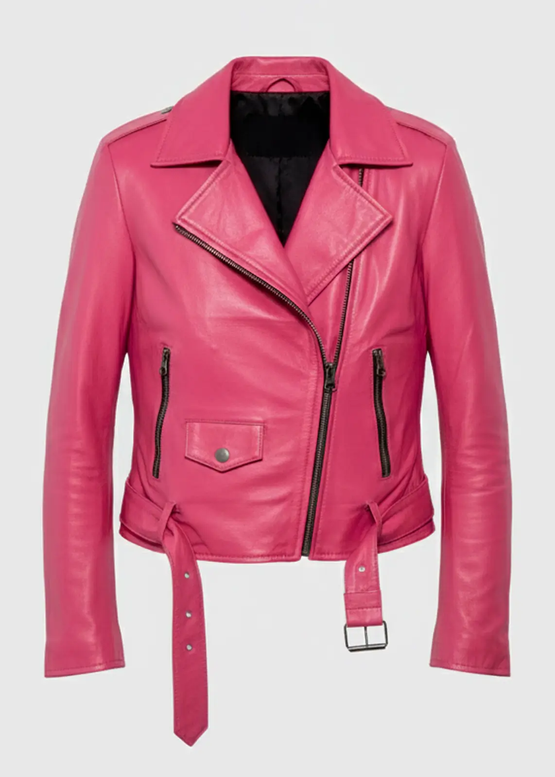Pink Matte Barbie Leather Jacket