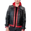 Mens Arkham Red Hood Leather Jacket back