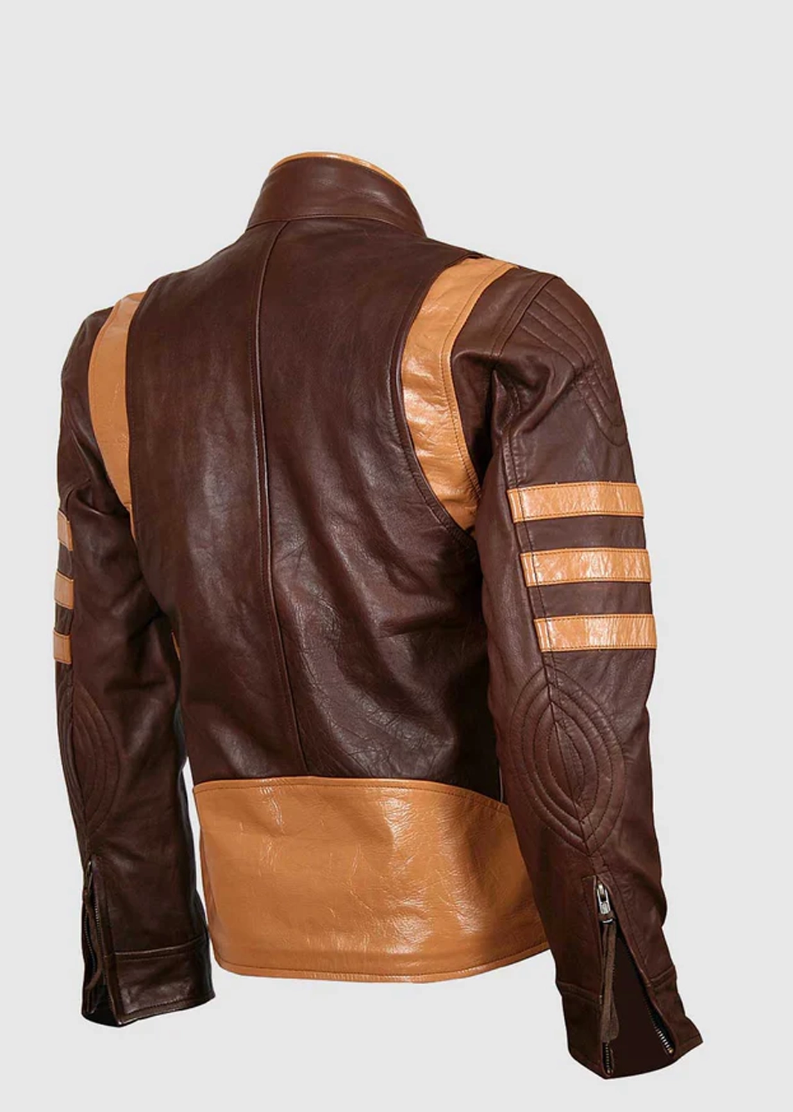 X Men Logan Wolverine Biker Jacket In Brown