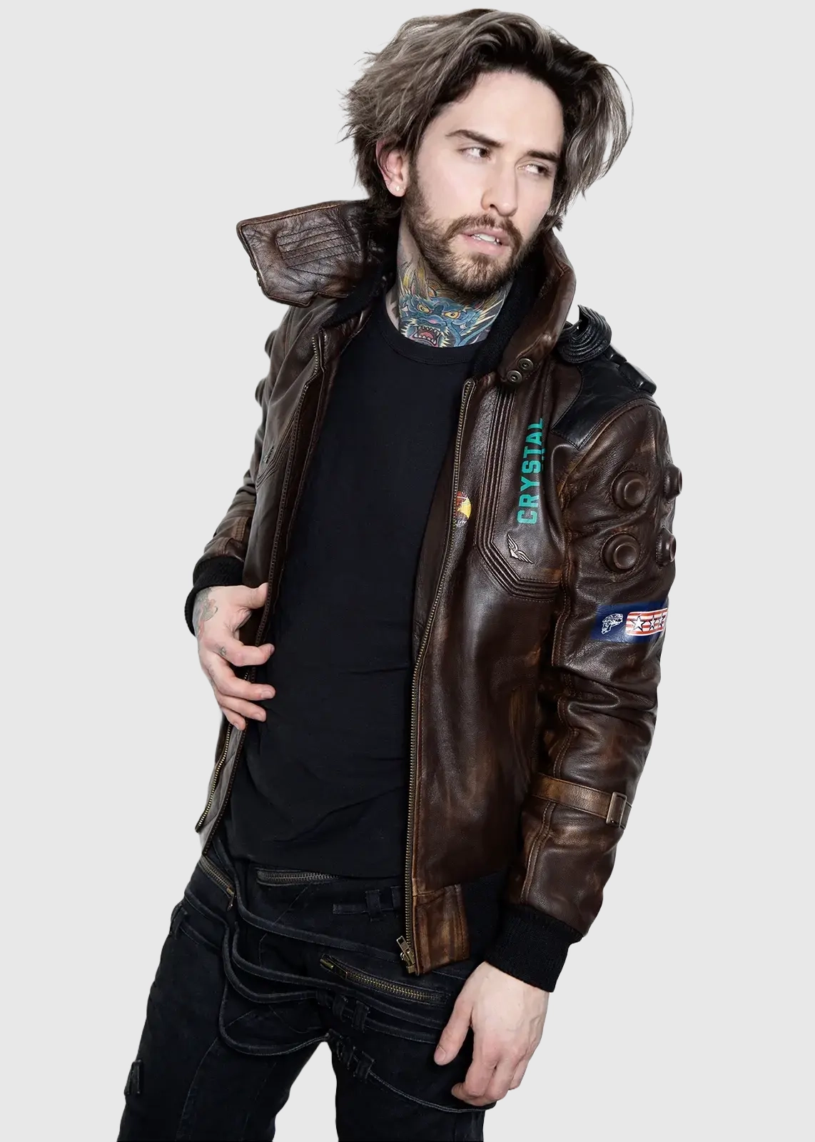 Cyberpunk Samurai Leather Jacket for Men