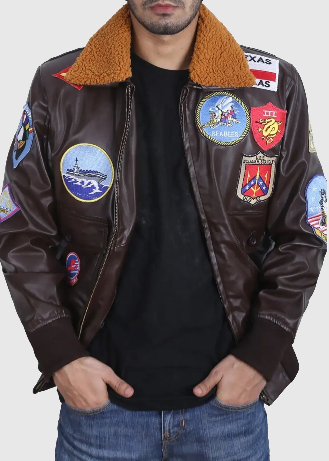 Maverick 	Top Gun Bomber Leather Jacket