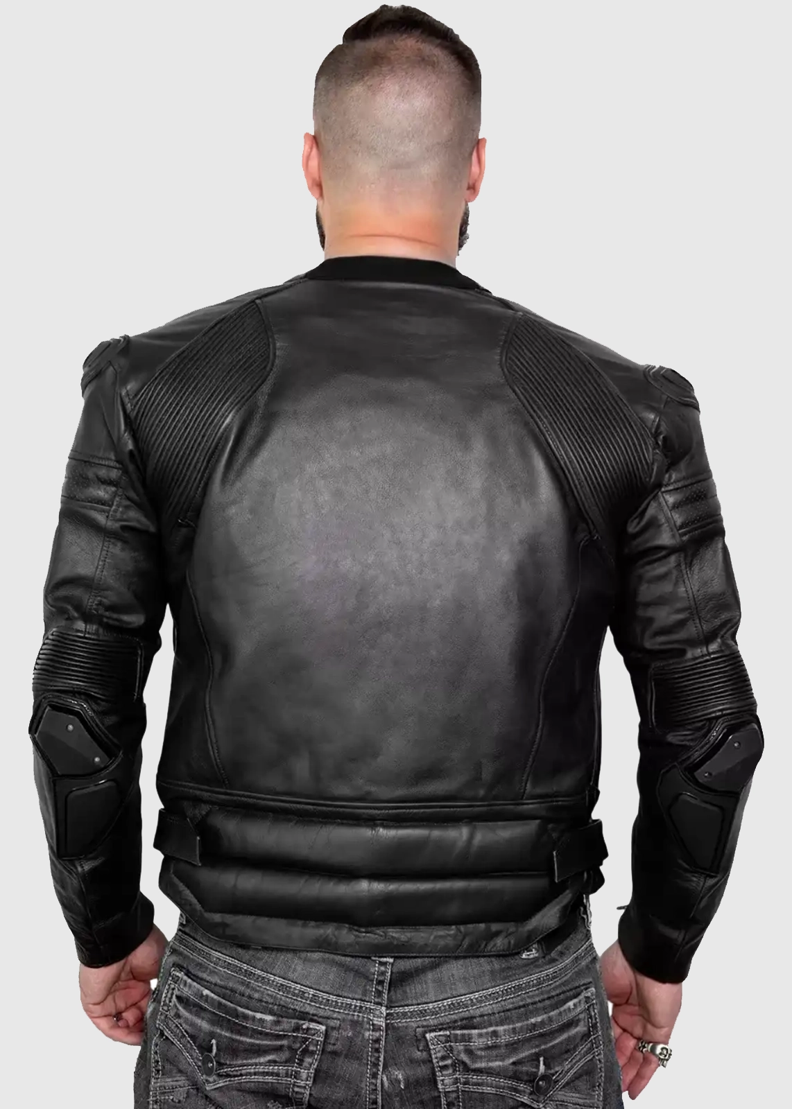 Men’s Motorcycle Armored Leather Jacket