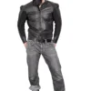 armored leather motorcycle jacket full