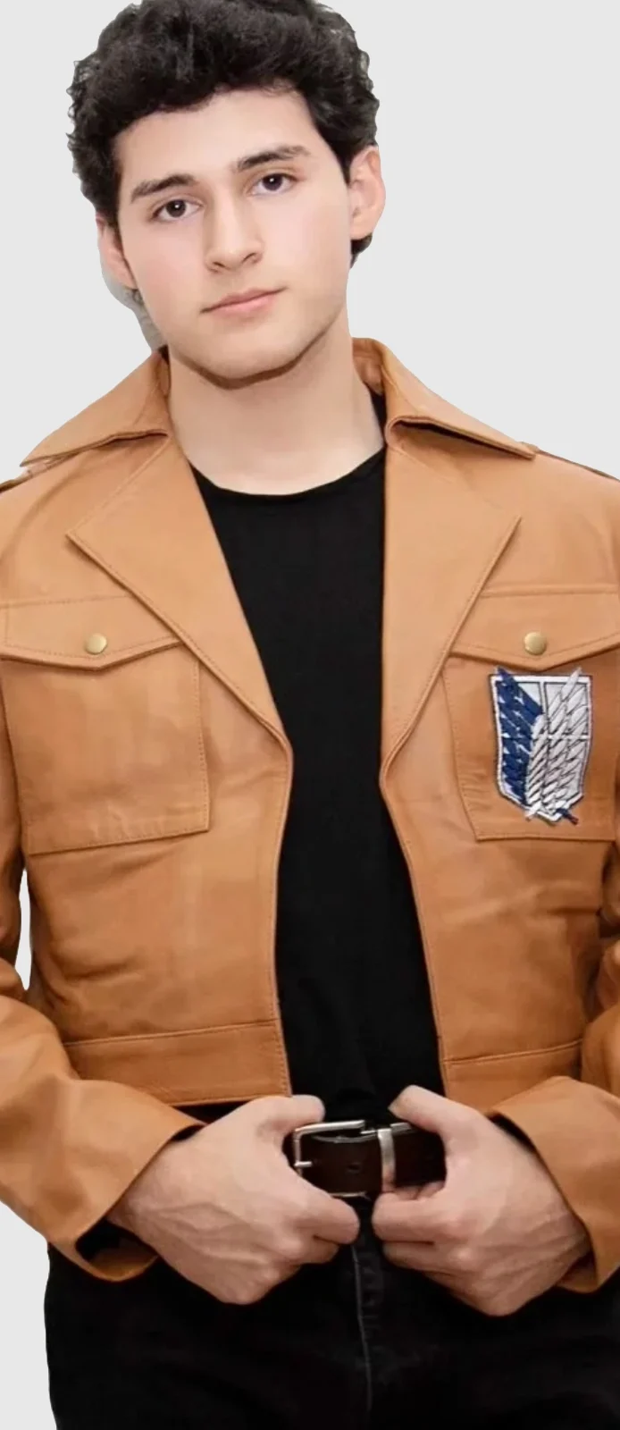 attack on titan aot leather jacket front