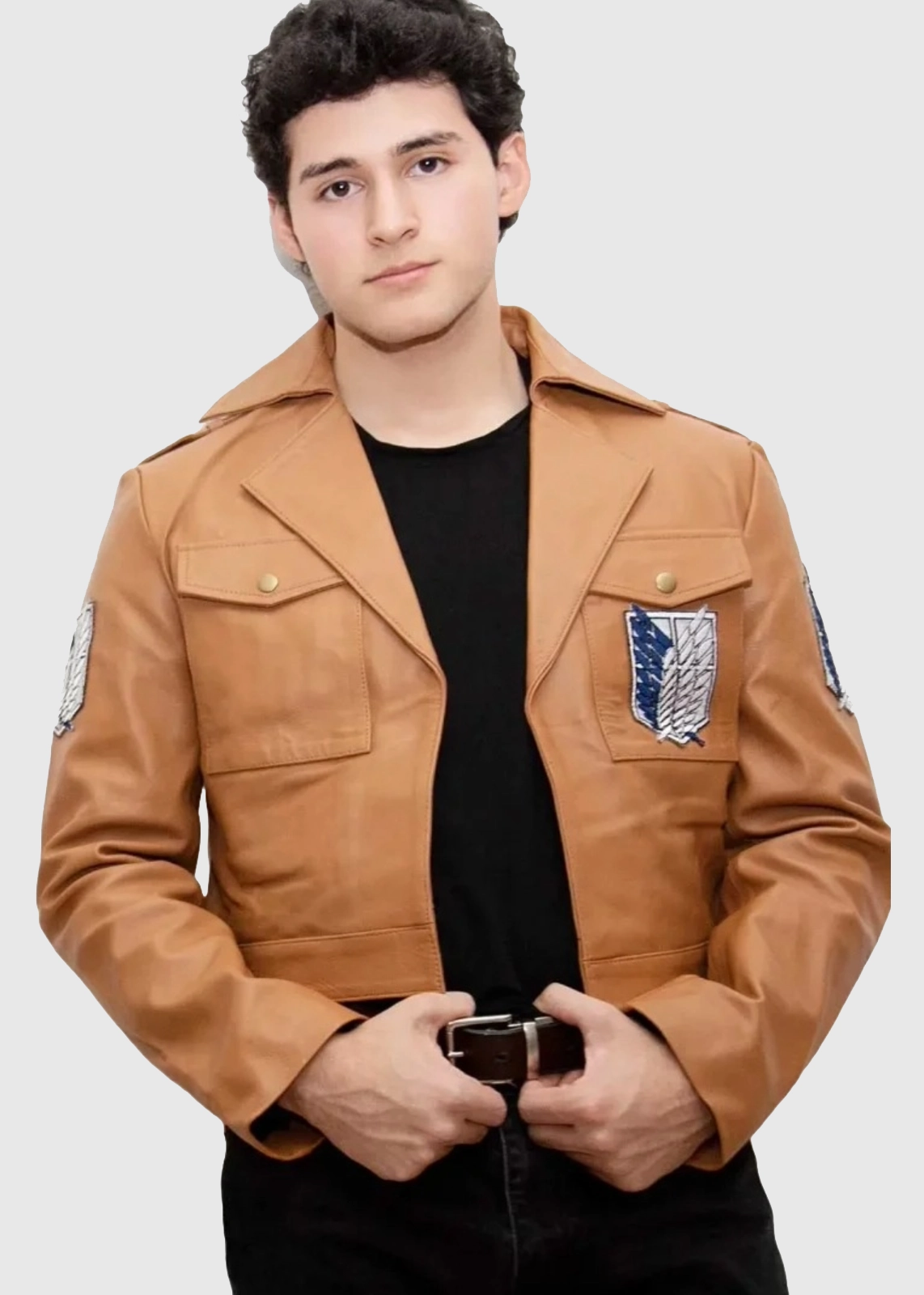 Men Brown Attack on Titan Leather Jacket