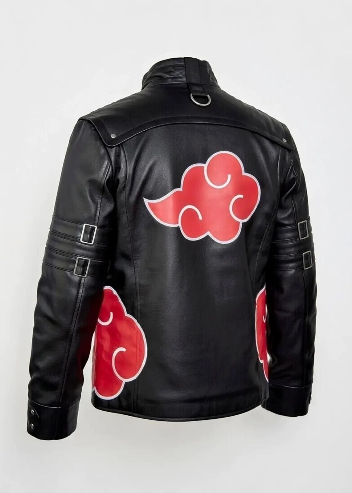 Naruto Akatsuki Black Cloak Leather Jacket