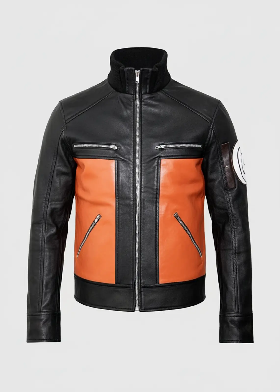 Black and Orange Naruto Shippuden Leather Jacket