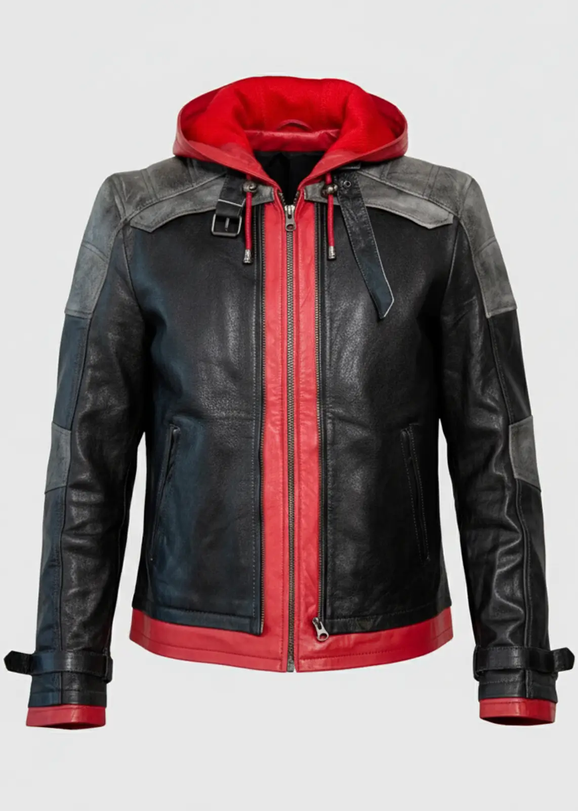 Men’s Arkham Knight Red Hood Leather Jacket