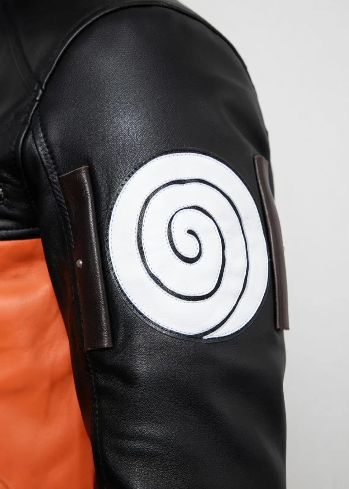 Black and Orange Naruto Shippuden Leather Jacket