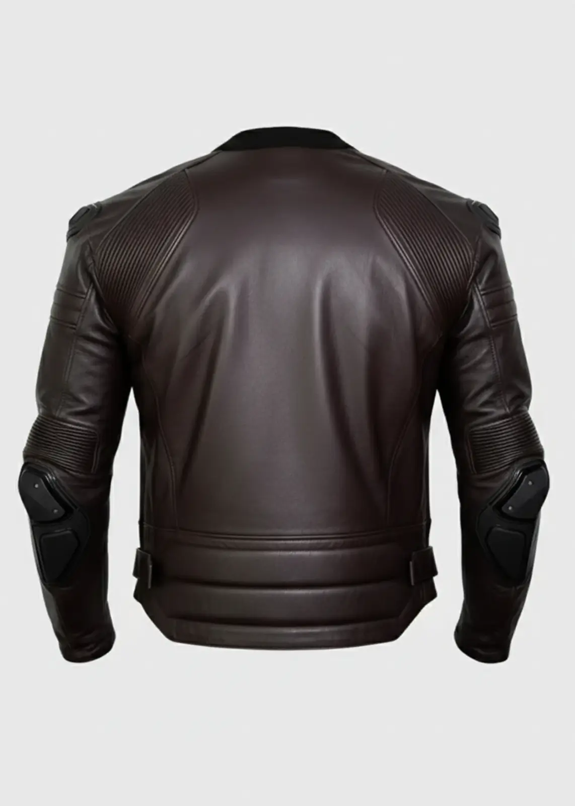 Mens Brown Leather Motorcycle Jacket With Armor