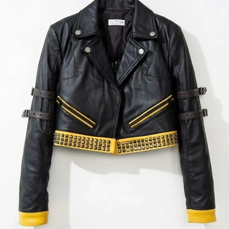 black-and-yellow-crop-leather-jacket-for-women