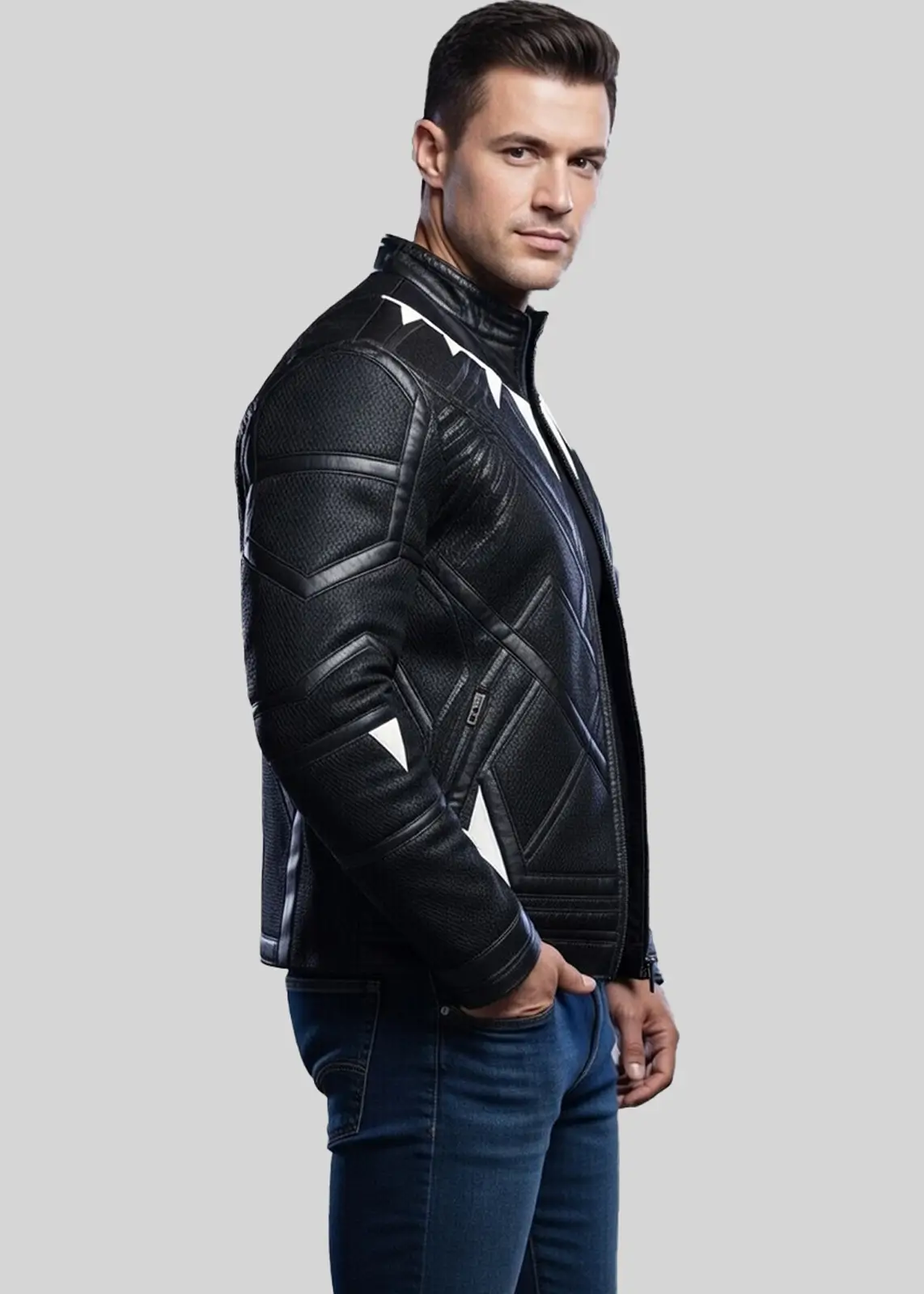 T’Challa Black Panther Leather Jacket For Men