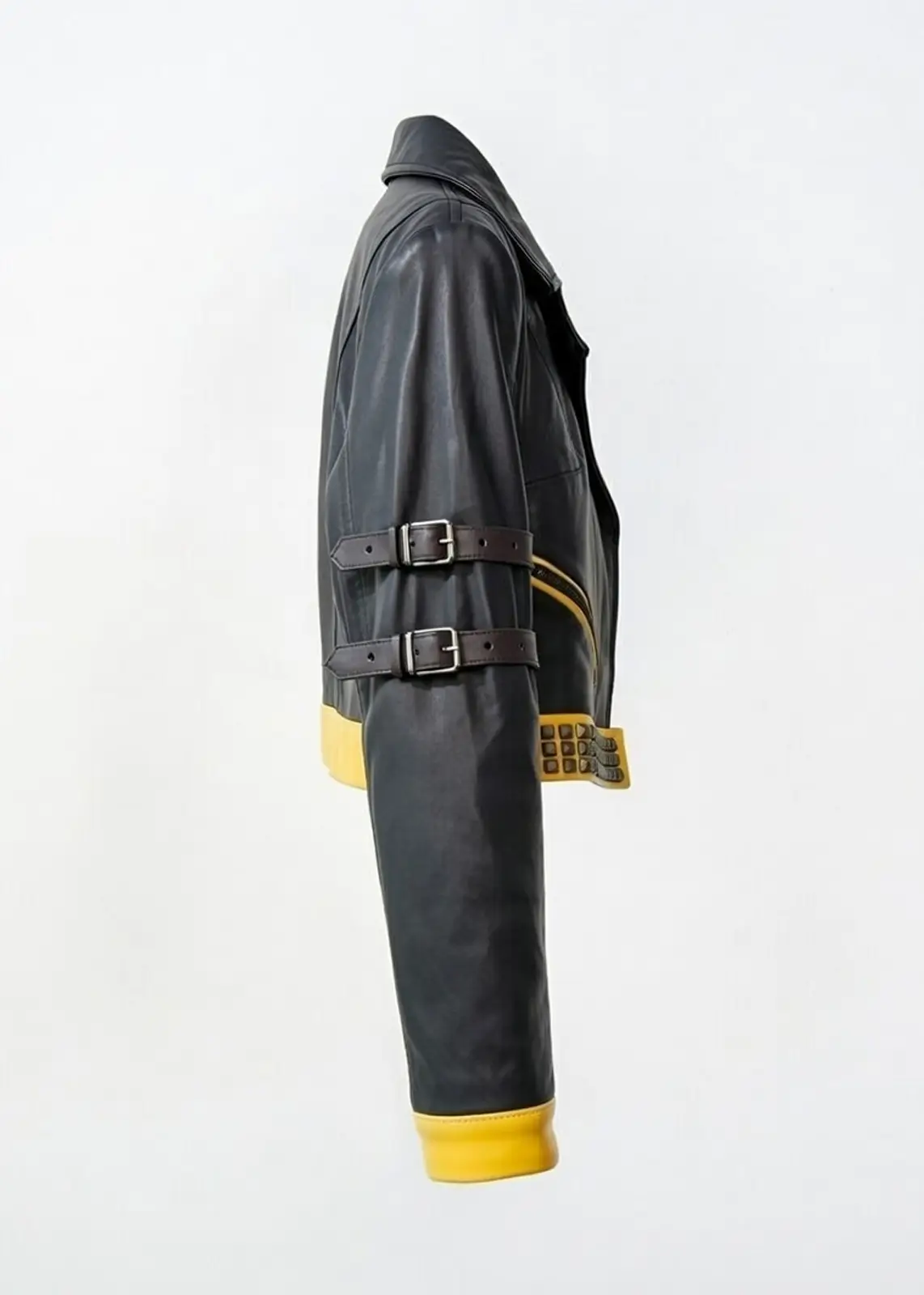 black-yellow-womens-crop-leather-jacket