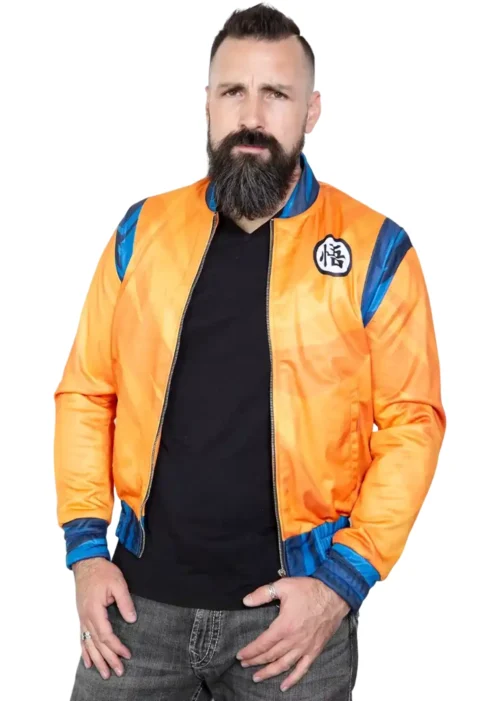 goku bomber orange jacket front 2