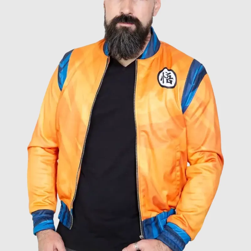 goku bomber orange jacket front 2