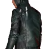 green arrow forest green leather jacket back