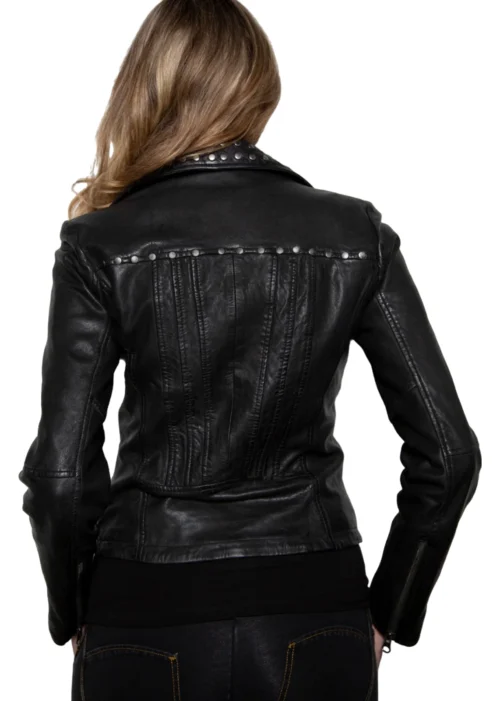 ladies studded jacket back