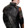 mens deathstroke armor black and orange jacket back