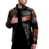 mens deathstroke armor black and orange jacket front