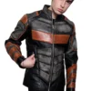 mens deathstroke armor black and orange jacket front 2