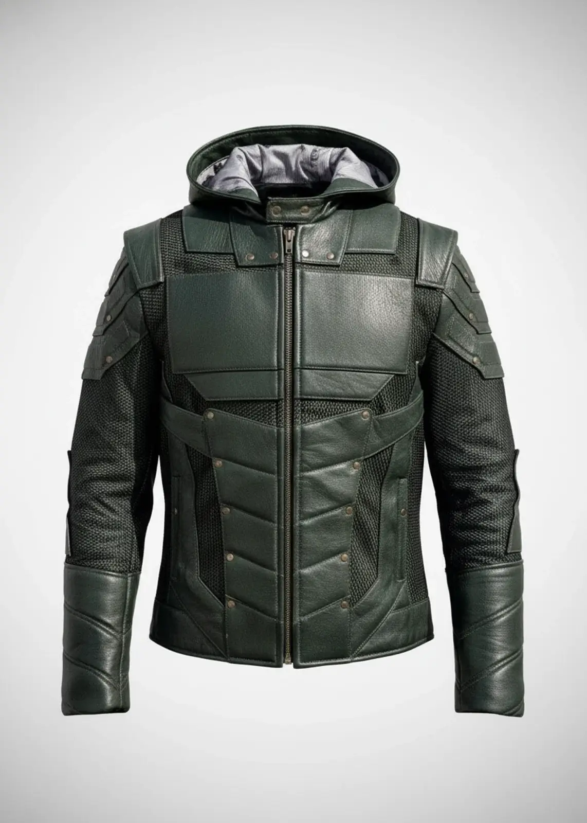 Men’s Green Arrow Forest Green Leather Jacket