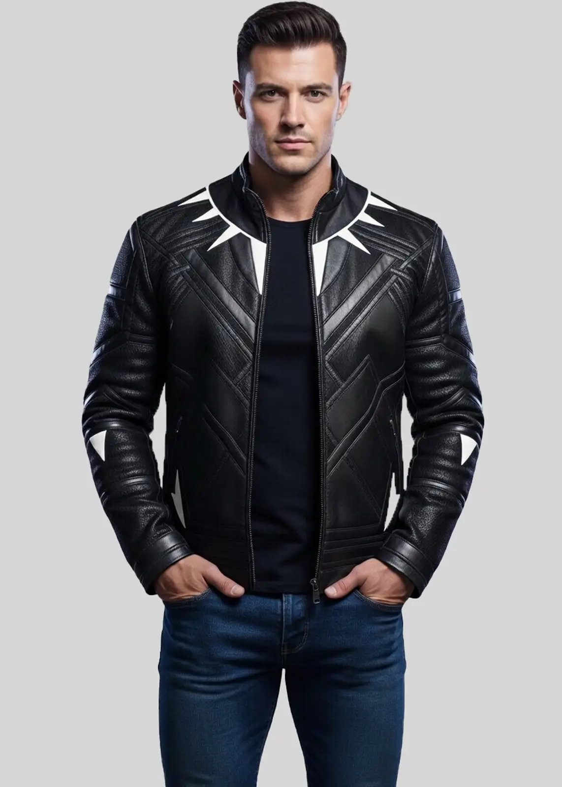 T’Challa Black Panther Leather Jacket For Men