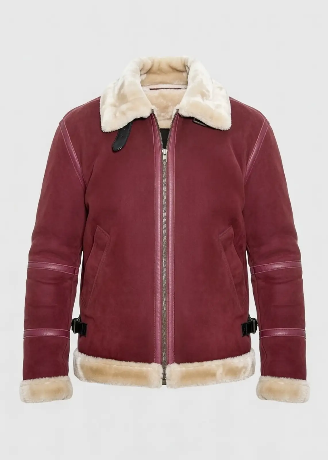Men’s Ryan Reynolds Spirited Red Suede Christmas Jacket