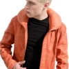 mens star wars skywalker x wing pilot orange jacket front