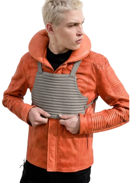 mens star wars skywalker x wing pilot orange jacket front 2