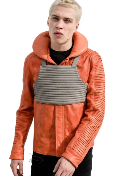 mens star wars skywalker x wing pilot orange jacket front 3