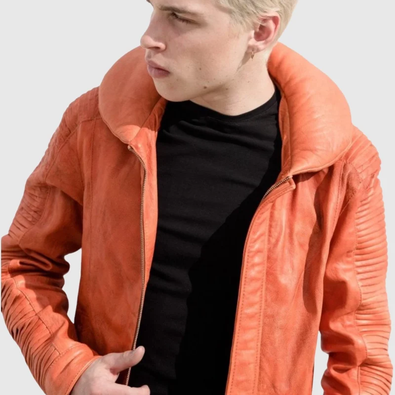 mens star wars skywalker x wing pilot orange jacket front