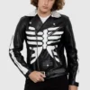 skeleton leather jacket front