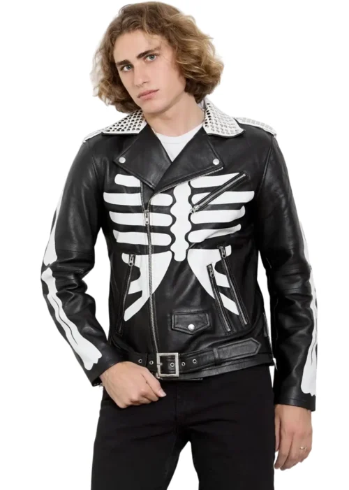 skeleton leather jacket left