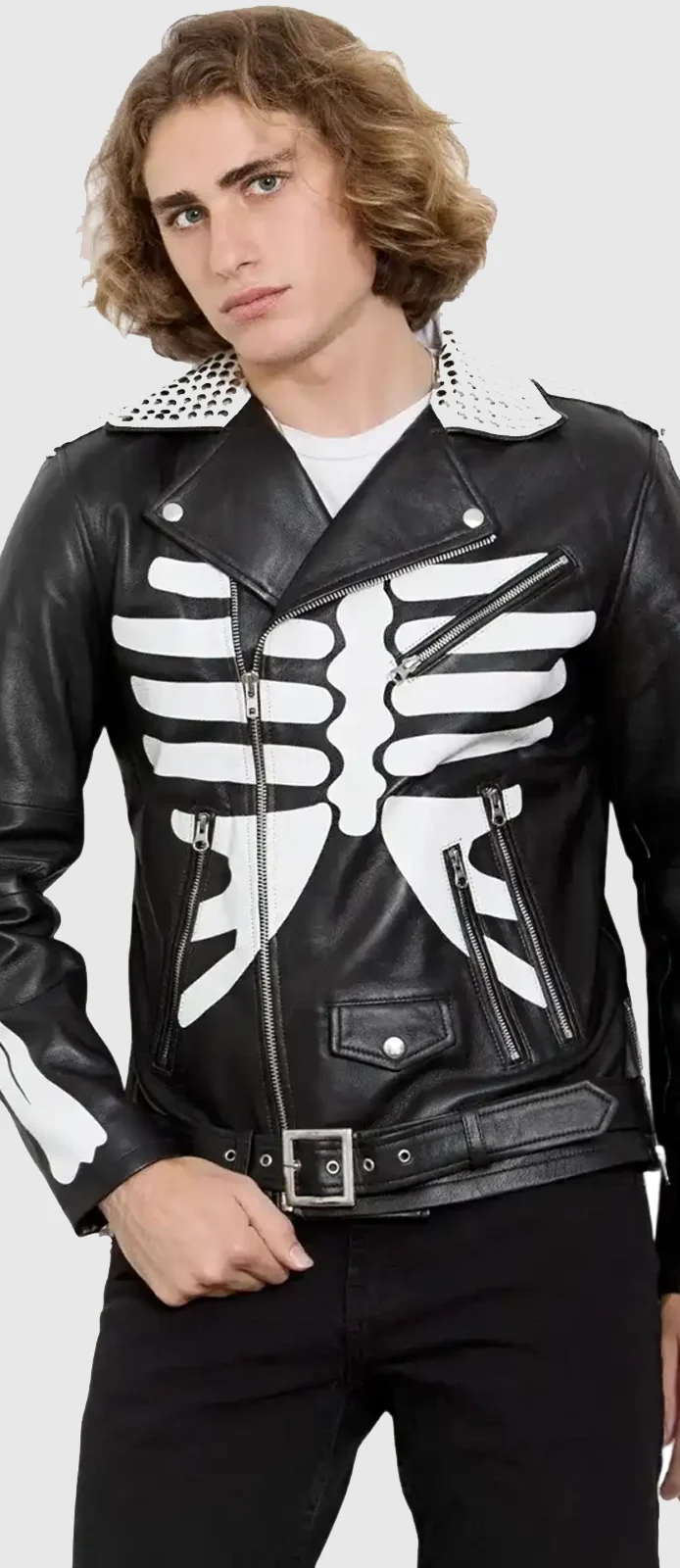 skeleton leather jacket left