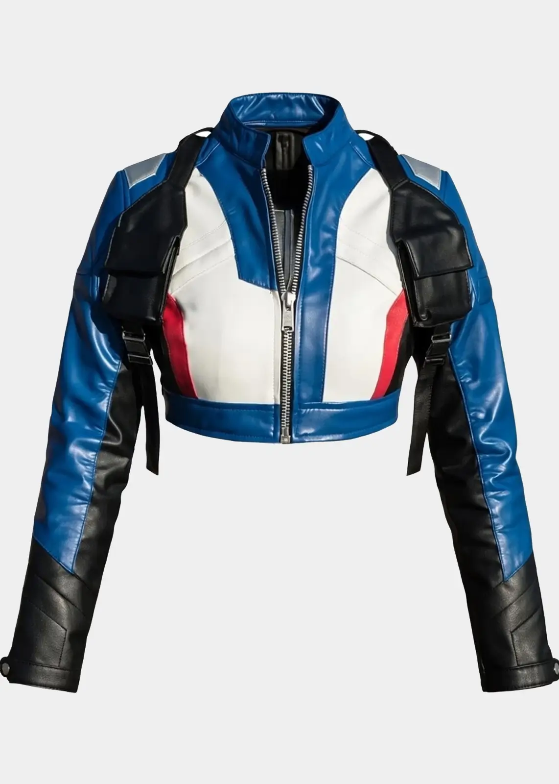 Women’s Overwatch Soldier 76 Crop Top Leather Jacket