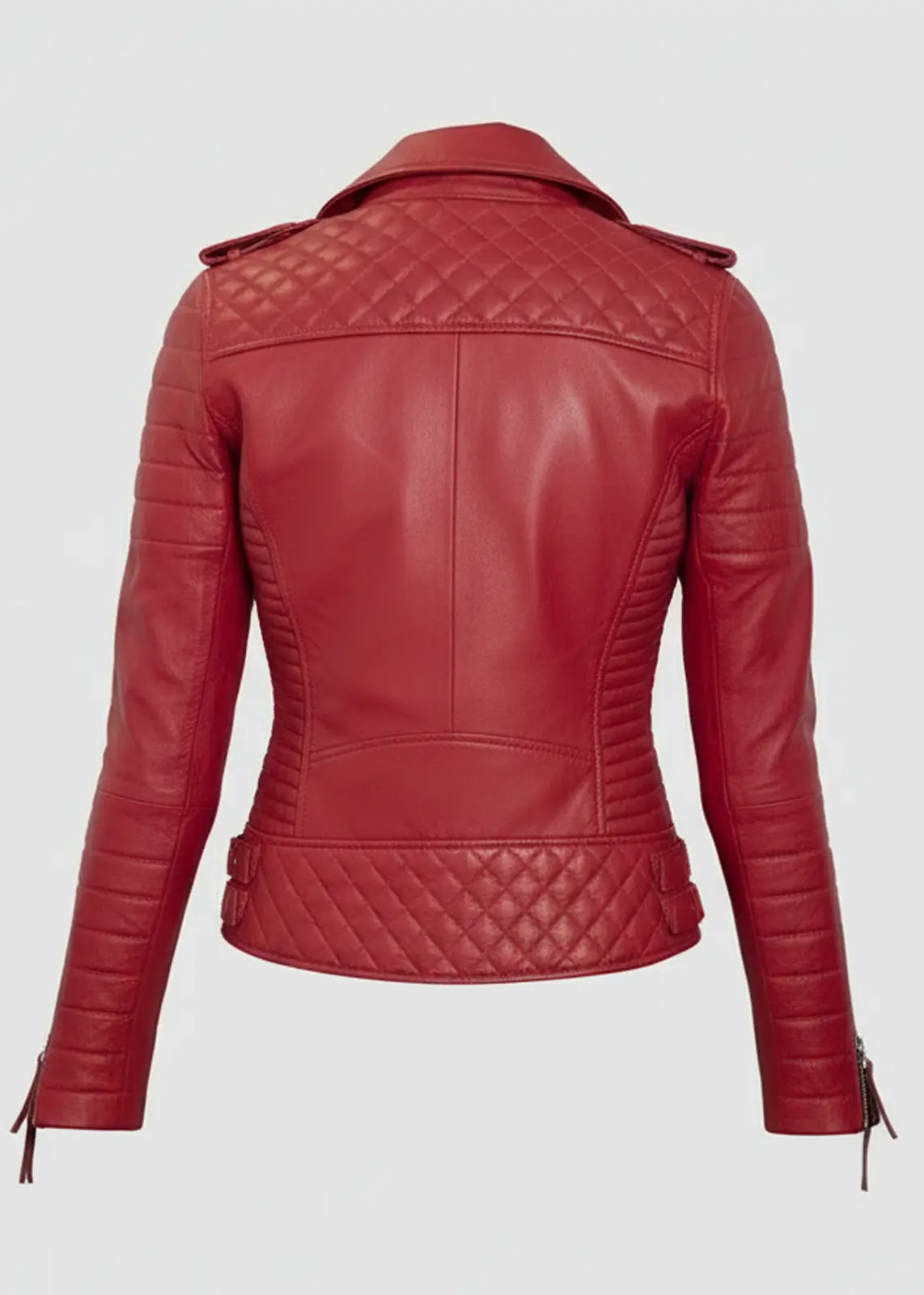 womens-red-quilted-leather-biker-jacket