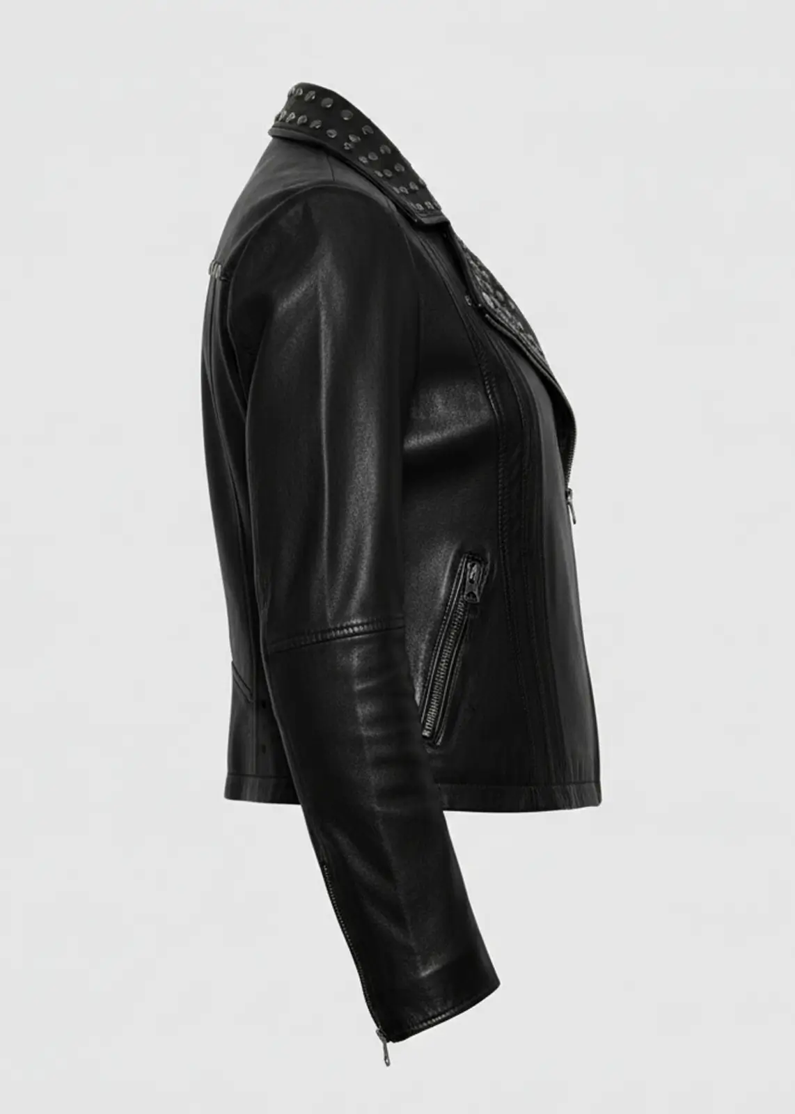 Studded Leather Jacket for Women