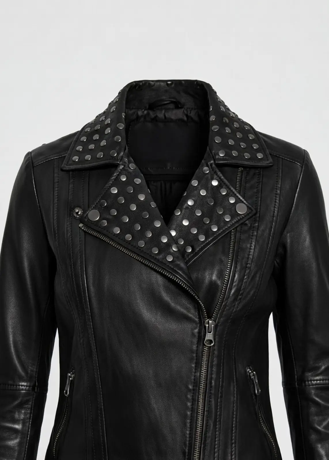 Studded Leather Jacket for Women