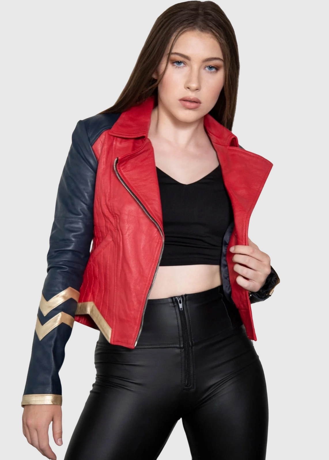 Wonder Woman Warrior Red Leather Jacket