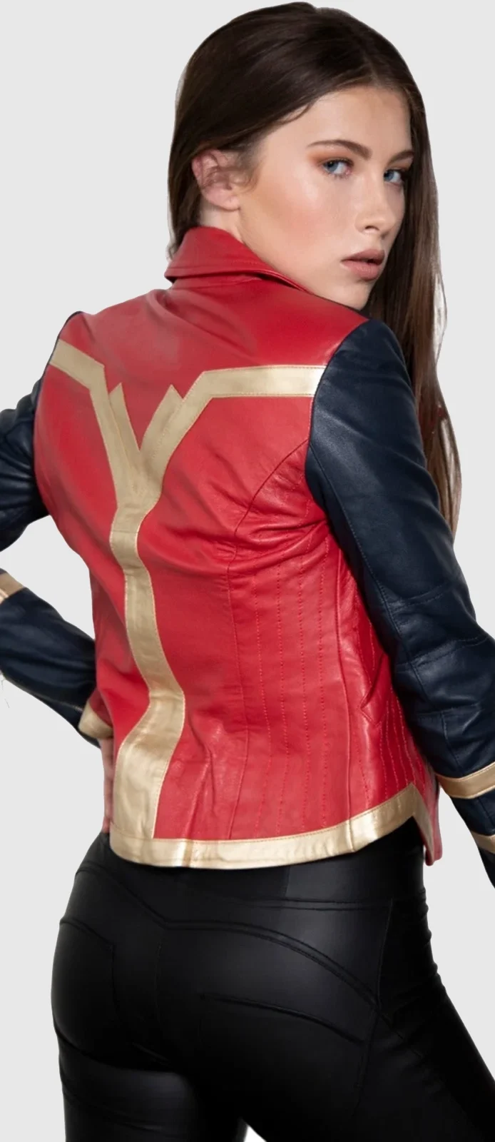 wonder woman leather jacket right back