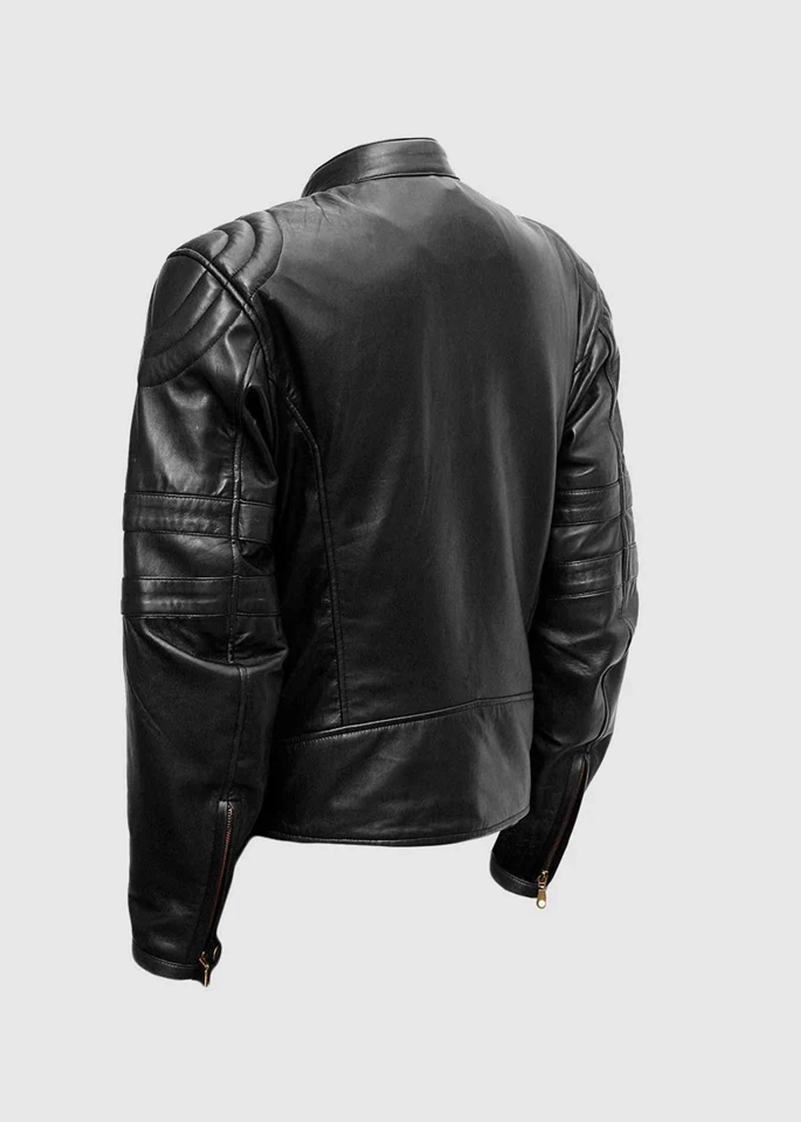 Black Leather Moto Jacket For Men