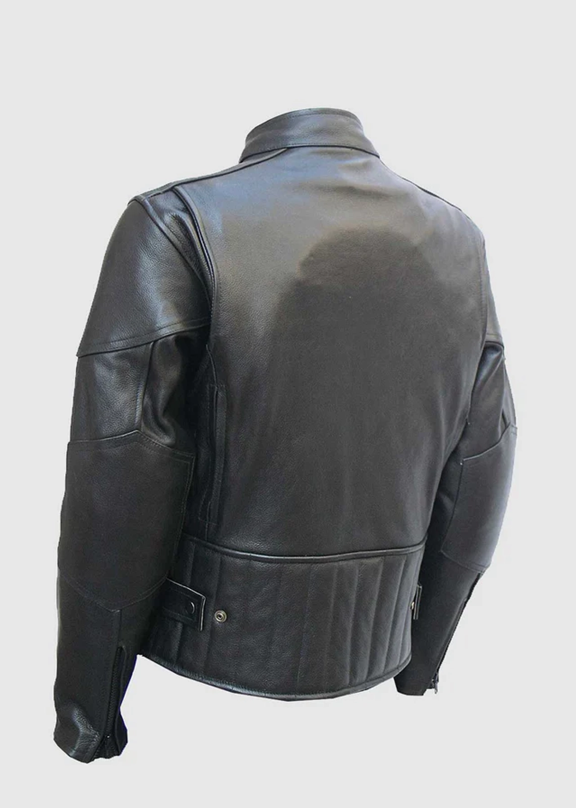 Black Leather Motorcycle Jacket With Zipper Attributes