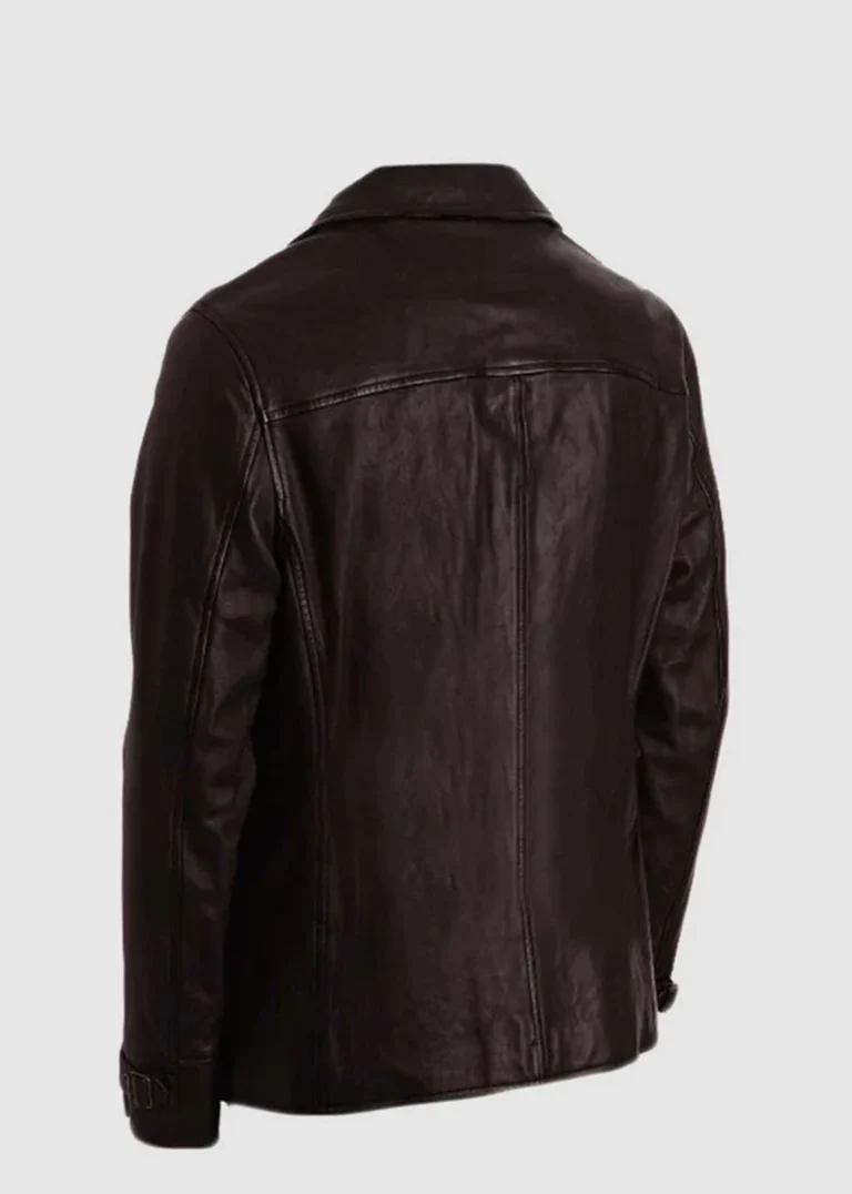 Dark Brown Leather Jacket back