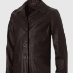 Dark Brown Leather Jacket front