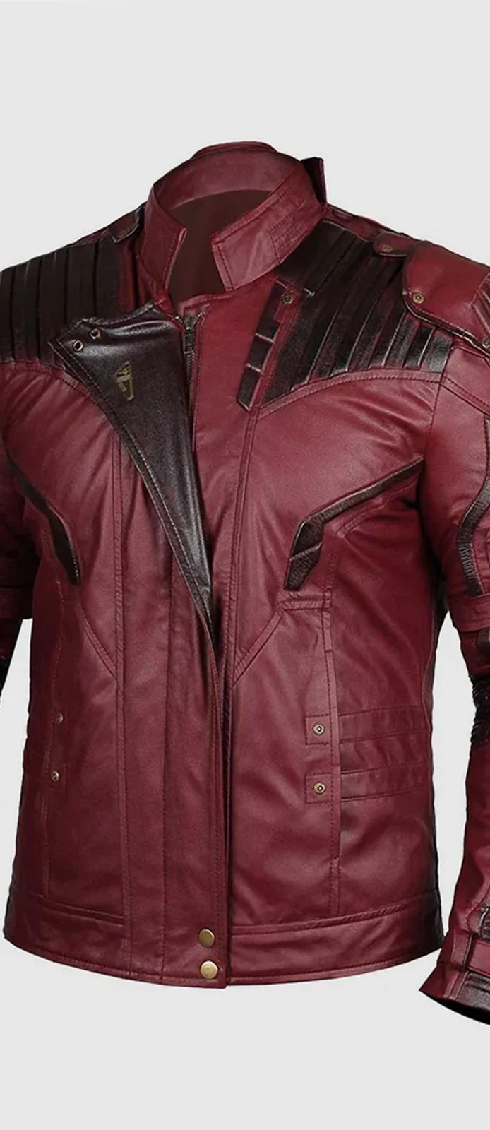 Dark Red Vintage Leather Jacket Front