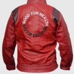 Good For Health bad for health red leather jacket back